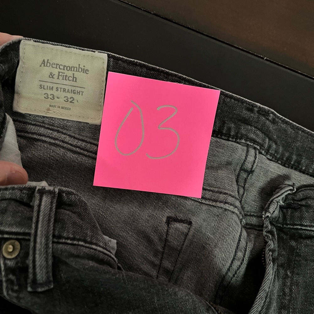 Abercrombie & Finch 33x32 slim straight black jeans